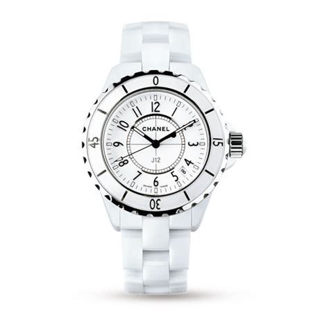 chanel ladies watch white ceramic h0968